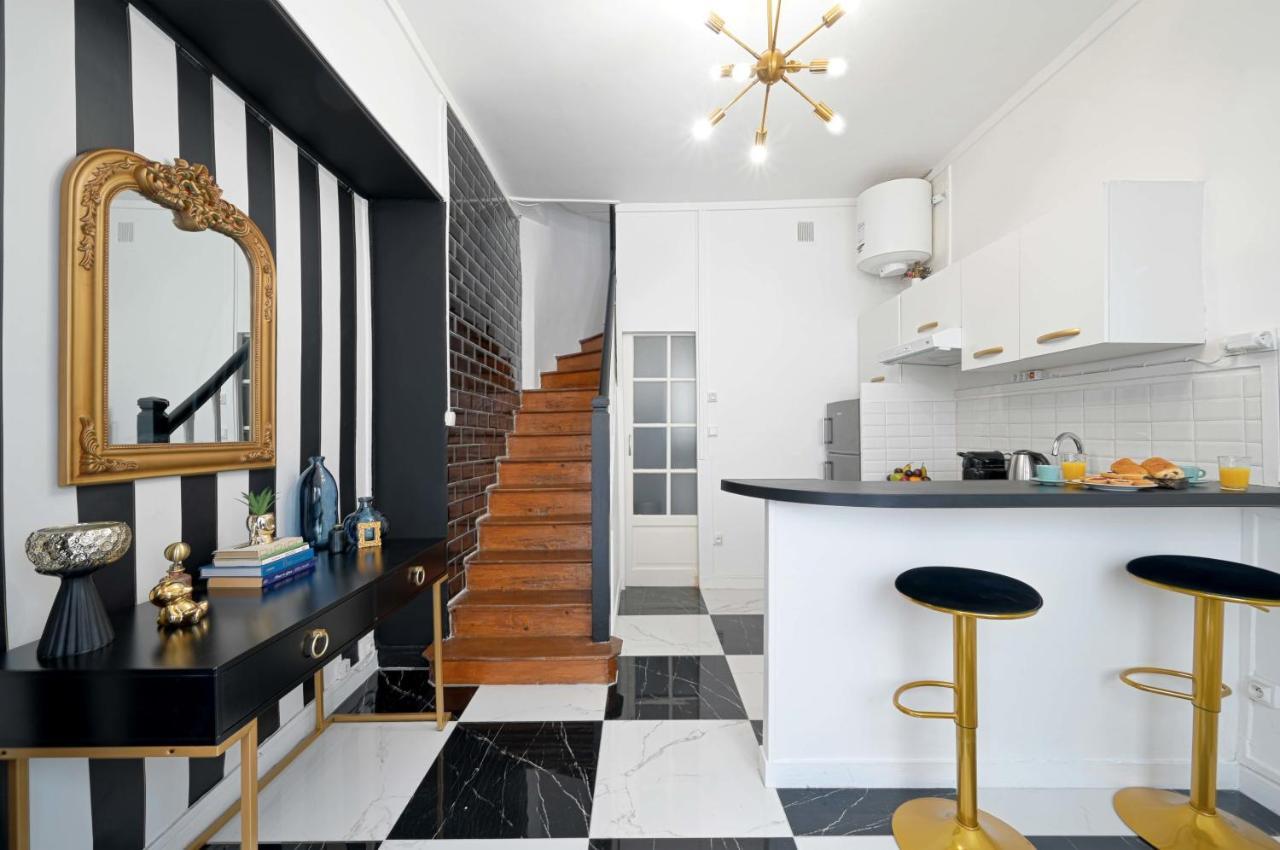 Apartamento Black & White - Chic & Petit Maison- Pigalle 9Eme París Exterior foto